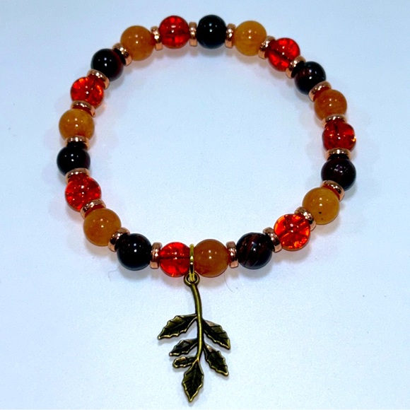 Handmade Tree Branch Charm Bracelet with Natural Tiger Eye Stones! - Picture 2 of 5